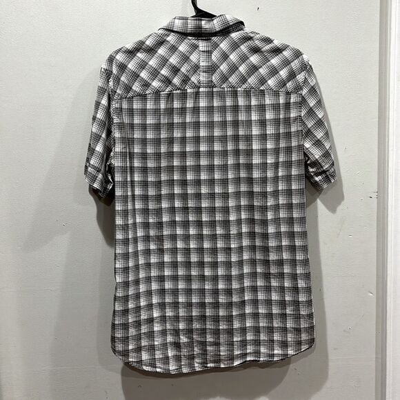 A/X Armani Exchange Black Gray White Plaid Button Down Shirt — Size S - Picture 6 of 7